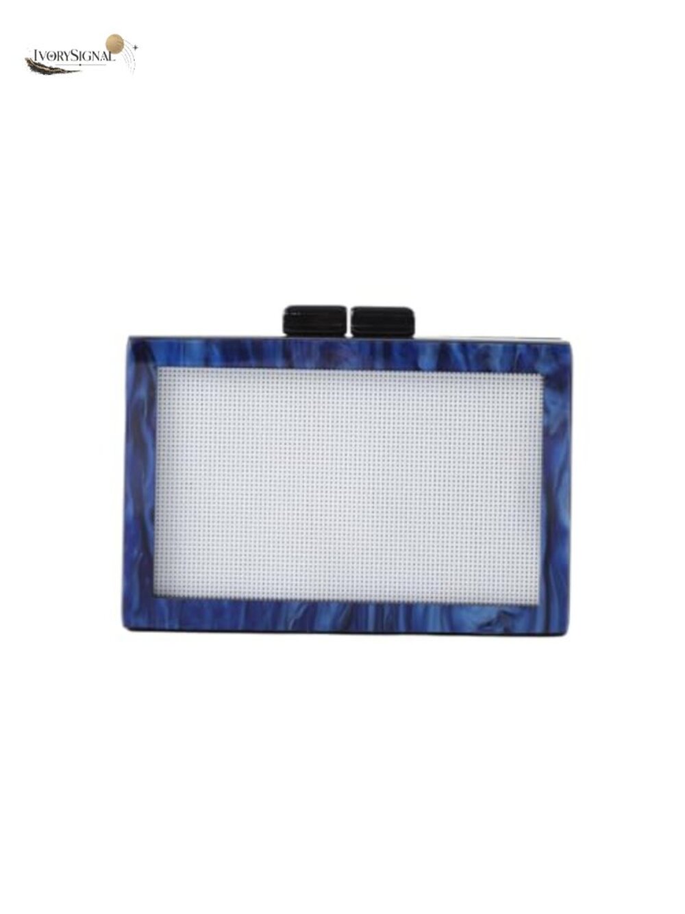 Acrylic Woven Pattern Square Box Crossbody Handbag with Chain Purse